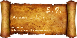 Strauss Irén névjegykártya